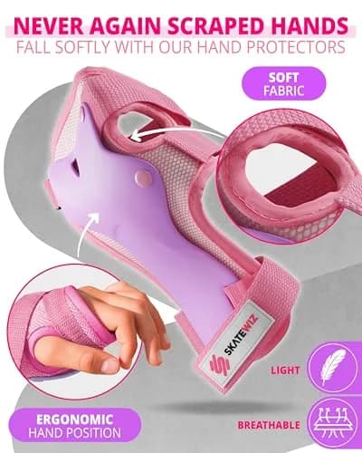 SKATEWIZ Impact Protection Gear for Adults - Pink Purple Size L/XL | Full Skating Safety Set thumbnail 7