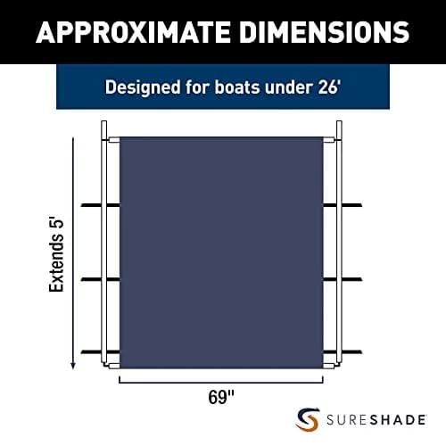 SureShade PTX Power Shade - 69" Wide Navy | Fully Automatic Boat Sun Shade thumbnail 2