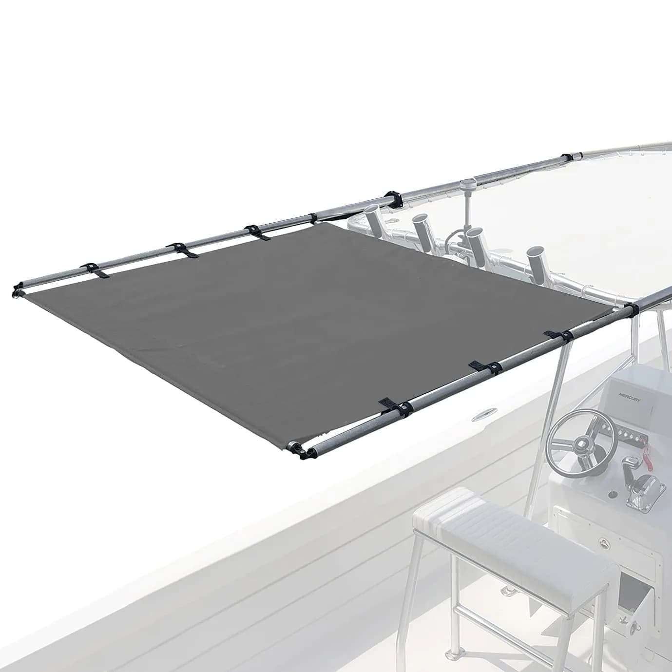 SureShade PTX Power Shade - 69" Wide (Gray) | Marine Canvas & Stainless Steel - main product image