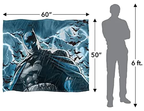 LOGOVISION Batman Stormy Knight Classic Officially Licensed Silky Touch Super Soft Throw Blanket 127cm x 152cm thumbnail 5