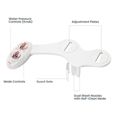 LUXE Bidet NEO 185 Bidet Attachment for Toilet Seat, Rose Gold | Self-Cleaning, Dual Nozzle, Easy Control thumbnail 8