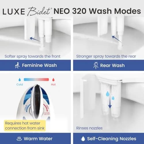 LUXE Bidet NEO 320 Rose Gold | Warm Water Bidet Attachment with Dual Nozzles thumbnail 2