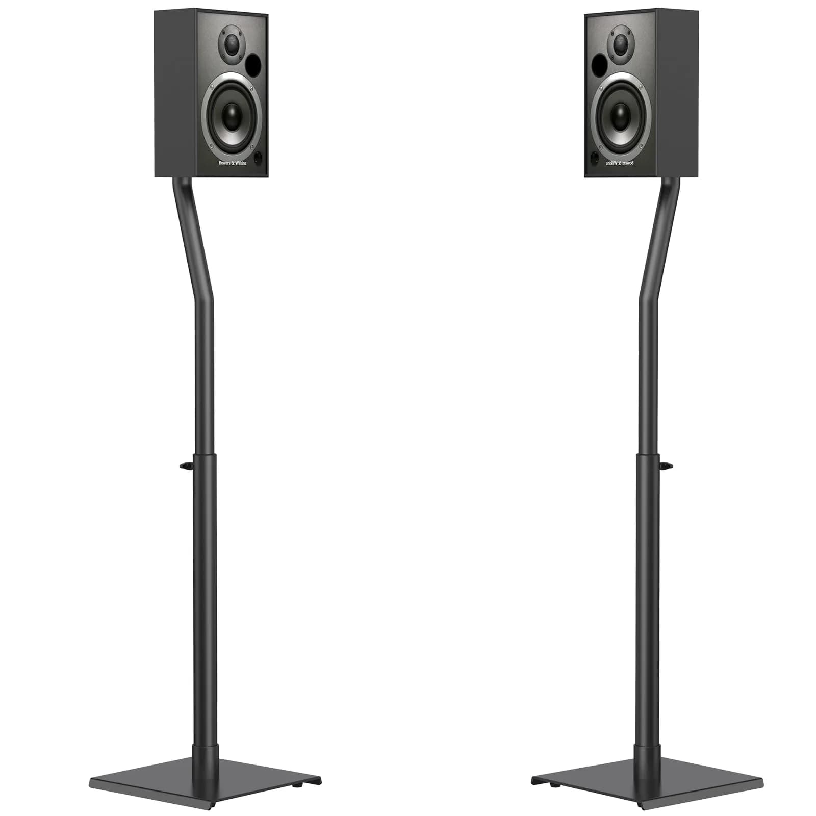 USX MOUNT Universal Speaker Stands, Height Adjustable 30"-39.1" | 5kg (11 lbs) Capacity Per Stand, Black Metal Pair - main product image