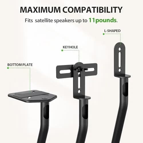 USX MOUNT Universal Speaker Stands, Height Adjustable 30"-39.1" | 5kg (11 lbs) Capacity Per Stand, Black Metal Pair thumbnail 4