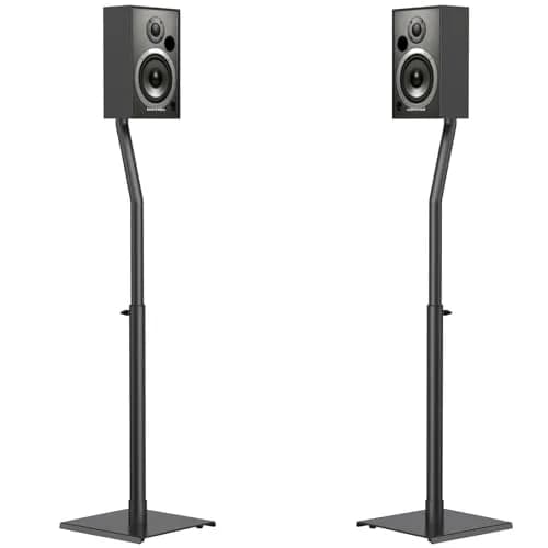 USX MOUNT Universal Speaker Stands, Height Adjustable 30"-39.1" | 5kg (11 lbs) Capacity Per Stand, Black Metal Pair thumbnail 1