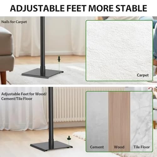 USX MOUNT Universal Speaker Stands, Height Adjustable 30"-39.1" | 5kg (11 lbs) Capacity Per Stand, Black Metal Pair thumbnail 8