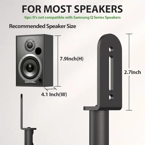 USX MOUNT Universal Speaker Stands, Height Adjustable 30"-39.1" | 5kg (11 lbs) Capacity Per Stand, Black Metal Pair thumbnail 3