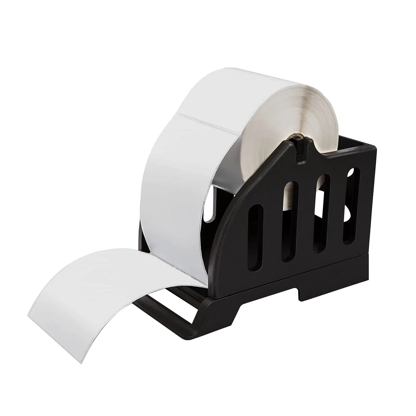 Ü Heartray Label Holder for Rolls & Fan-Fold Labels | Compatible with Thermal Printers, Plastic Material, Black — Black