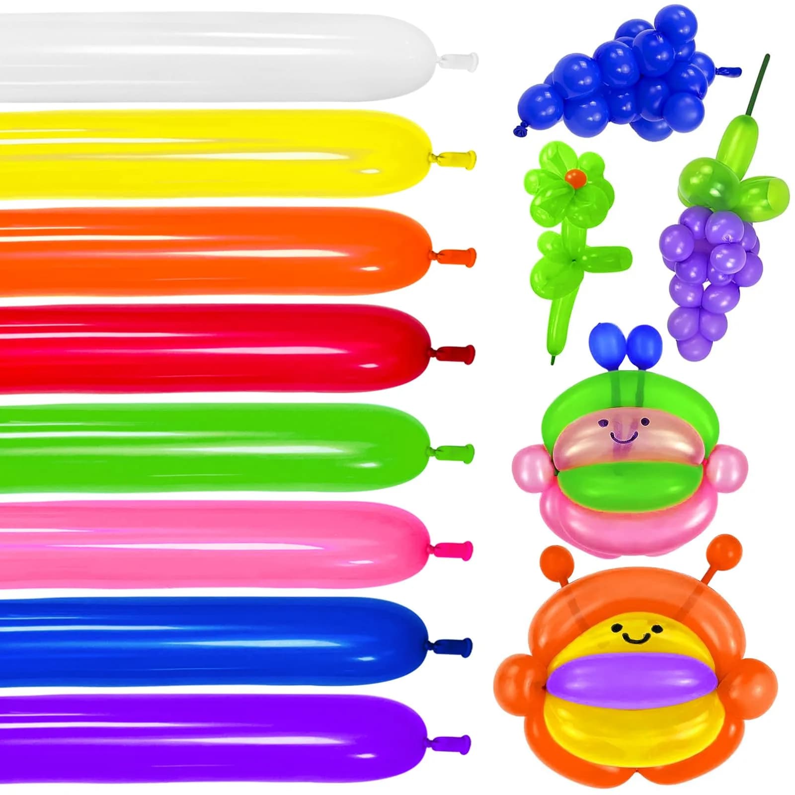 KUULBELA 260q Twisting Balloons 100pcs | Eco-Friendly Natural Latex for Modelling & Party Decorations - main product image