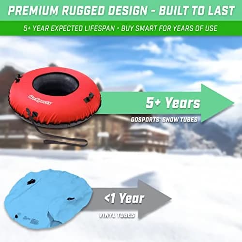 GoSports 44 Inch Heavy-Duty Snow Tube with Canvas Cover | Commercial Grade Sled for All Ages thumbnail 4