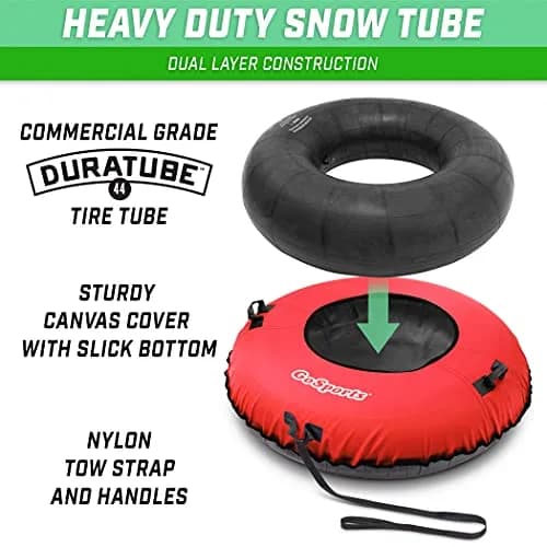 GoSports 44 Inch Heavy-Duty Snow Tube with Canvas Cover | Commercial Grade Sled for All Ages thumbnail 2