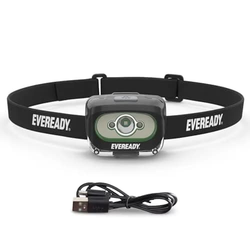 Eveready Rechargeable LED Headlight 300 Lumen (1 Pack) | IPX4 Water Resistant, 195ft Beam Distance thumbnail 1
