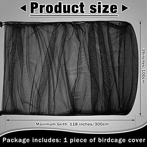 Shappy Black Bird Cage Net Cover Seed Catcher 152 x 100 cm | Breathable Mesh for Cleanliness thumbnail 4