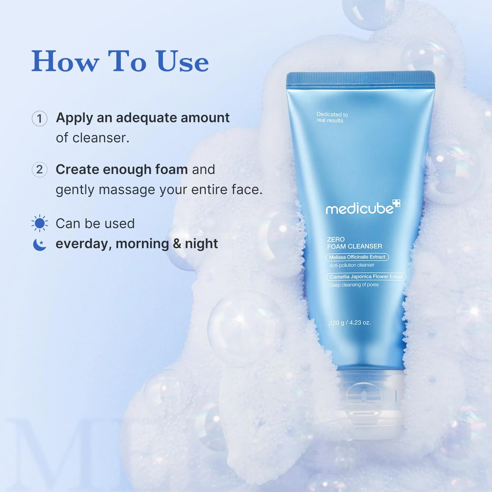 medicube Zero Foam Cleanser (120ml) | Gentle Daily Facial Cleansing Foam for Sensitive Skin - view 6