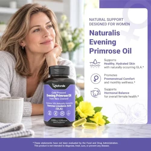 Naturalis Evening Primrose Oil 1300mg | Supports Healthy Skin & Immunity thumbnail 4