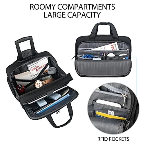 VANKEAN 17.3 Inch Rolling Laptop Bag with Wheels, Waterproof Overnight Business Briefcase | 43.9 cm (17.3") thumbnail 5
