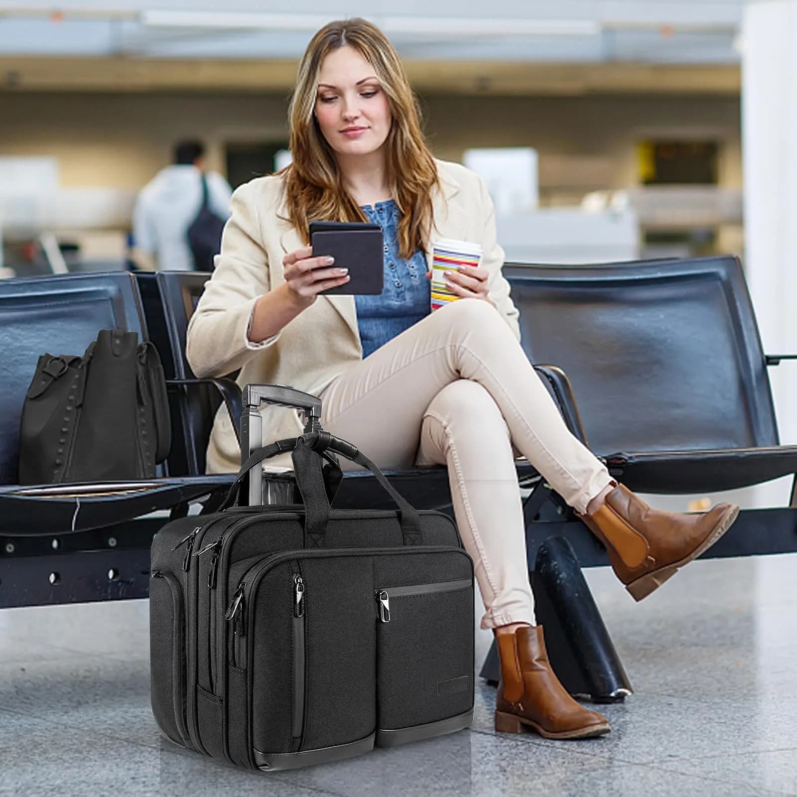 VANKEAN 17.3 Inch Rolling Laptop Bag with Wheels, Waterproof Overnight Business Briefcase | 43.9 cm (17.3") - view 9