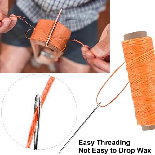 JANYUN Leather Sewing Thread 150D | Heavy Duty Waxed Cord for Leathercraft, 8 Colors, 33 Yards thumbnail 4