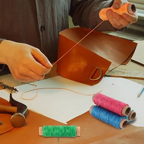 JANYUN Leather Sewing Thread 150D | Heavy Duty Waxed Cord for Leathercraft, 8 Colors, 33 Yards thumbnail 5