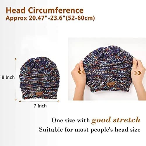 Salalacap Womens Satin Lined Winter Beanie Cable Knit for Women Thick Chunky Hat Skull Warm Cap thumbnail 3