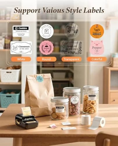 NIIMBOT B21 Label Maker Printer with 1 Pack 50x30mm White Labels | Portable Bluetooth iOS Android Compatible thumbnail 5