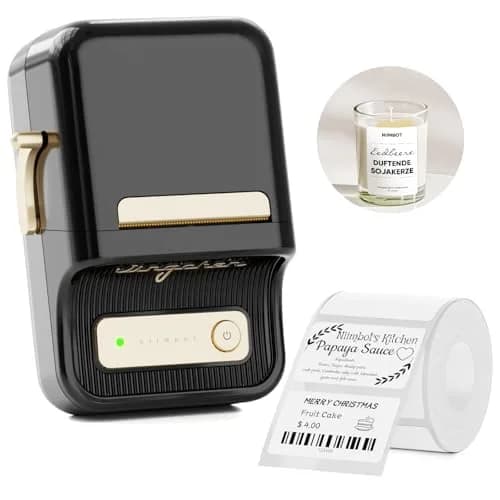 NIIMBOT B21 Label Maker Printer with 1 Pack 50x30mm White Labels | Portable Bluetooth iOS Android Compatible thumbnail 1