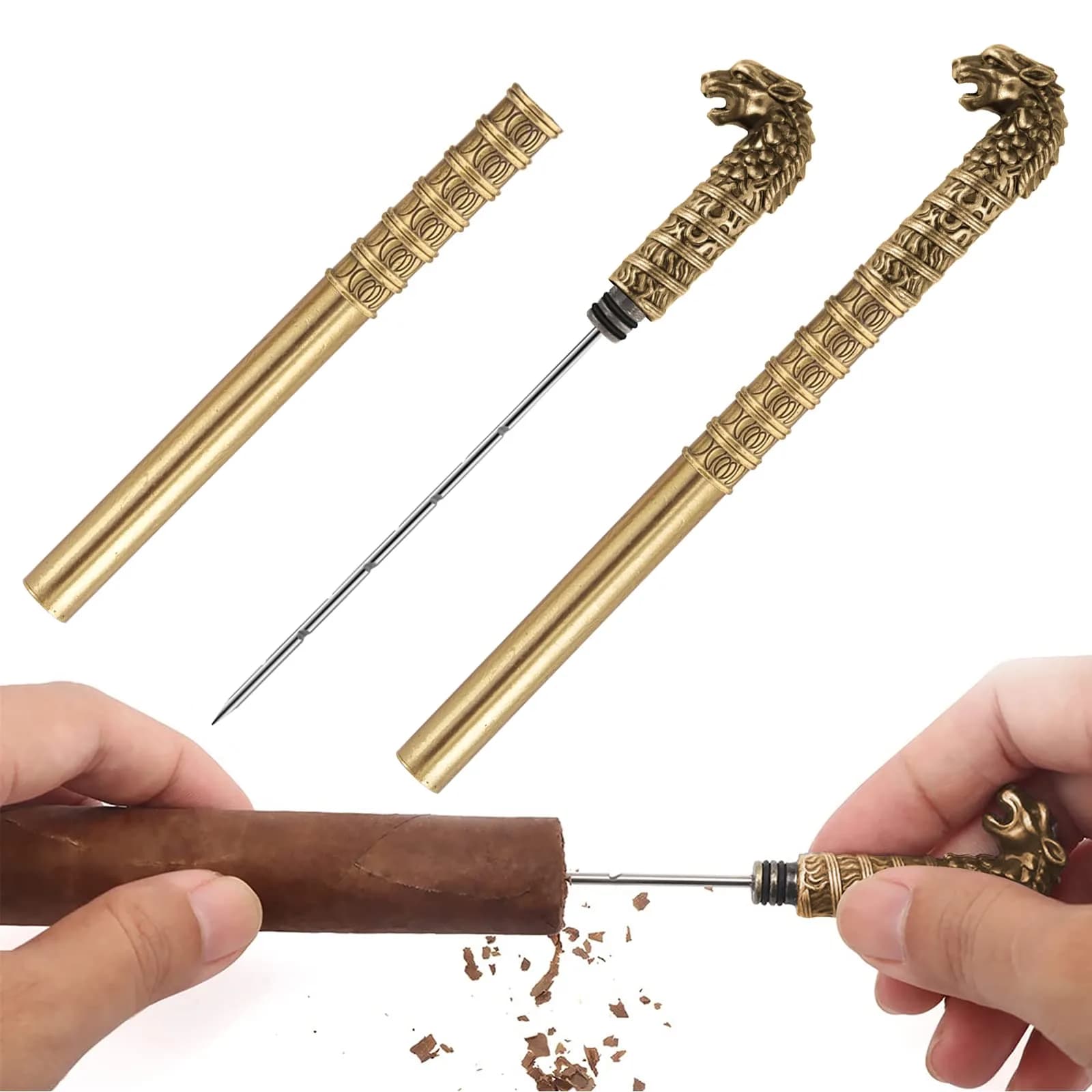 Scotte Vintage Cigar Draw Enhancer Tool - Stainless Steel Precision Needle | 16.26 cm (6.4 in) - main product image