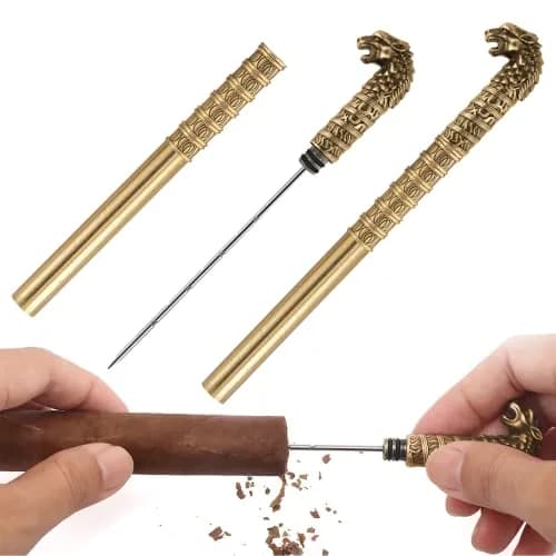 Scotte Vintage Cigar Draw Enhancer Tool - Stainless Steel Precision Needle | 16.26 cm (6.4 in) thumbnail 1