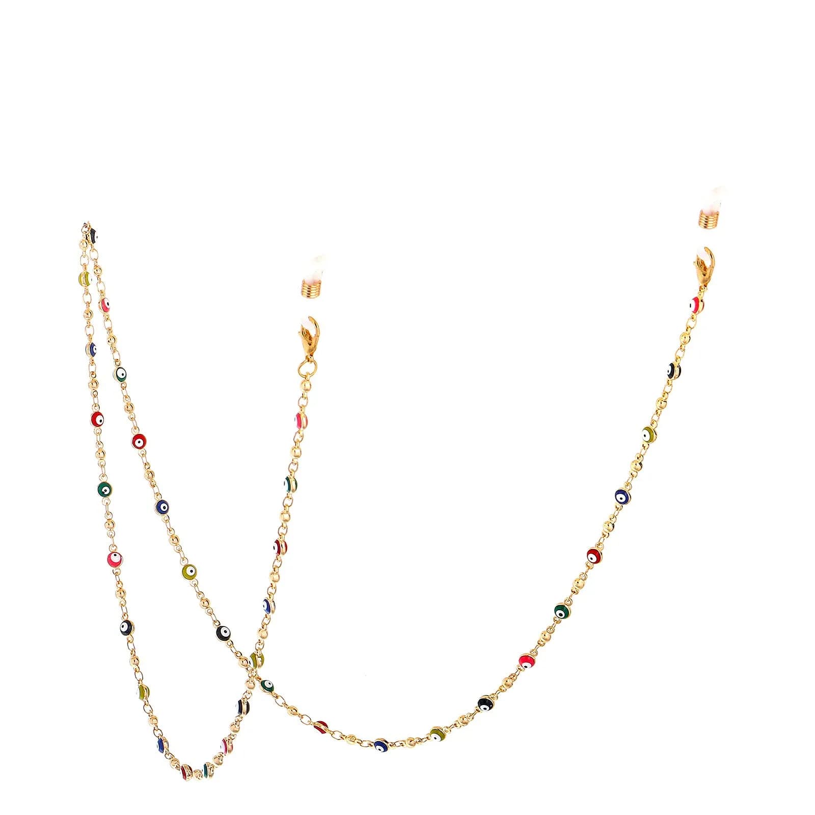 COLORFUL BLING Evil Eye Bead Face Mask Lanyard 69cm (27.6 inches) | Detachable Necklace for Eyeglass Holder - main product image