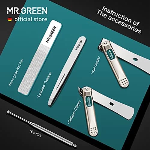 MR.GREEN Portable Manicure & Pedicure Set Mr-6103 | 5-Piece Stainless Steel Tool Kit with PU Leather Case thumbnail 4