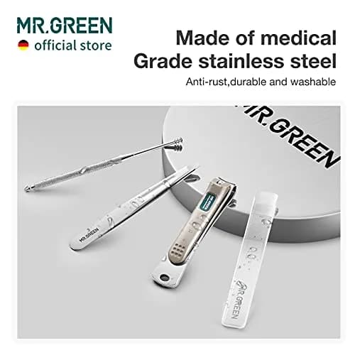 MR. GREEN Portable Manicure Sets Pedicure Kits Stainless Steel Grooming Case (Mr-6102) | 5-Piece Set thumbnail 5