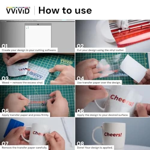 VViViD Mosaic+ Rose Pink Brushed Holographic Crafting Vinyl 1ft x 5ft | UV & Scratch Resistant, Easy Weeding, Indoor & Outdoor Use thumbnail 9