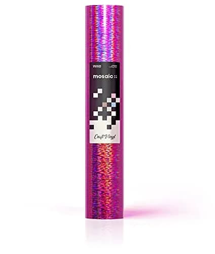 VViViD Mosaic+ Rose Pink Brushed Holographic Crafting Vinyl 1ft x 5ft | UV & Scratch Resistant, Easy Weeding, Indoor & Outdoor Use thumbnail 2