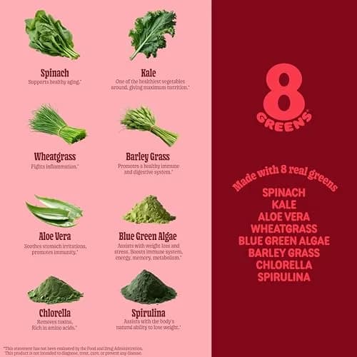 8G Supergreens Daily Gummies, Apple, 50 Servings | Supports Metabolism & Immunity thumbnail 6