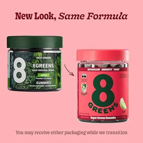 8G Supergreens Daily Gummies, Apple, 50 Servings | Supports Metabolism & Immunity thumbnail 7