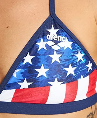 ARENA Women's Print Sport Bikini Tie Back MaxLife Swimsuit Top & Bottom, Stars & Stripes, Size 22 | Chlorine-Resistant & Durable (70-120 chars) thumbnail 3