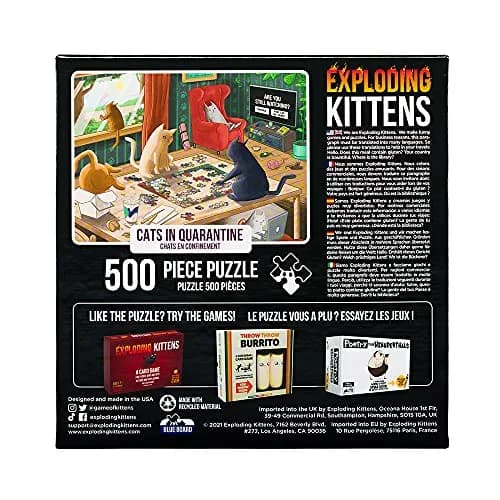 Exploding Kittens Cats in Quarantine 500 Piece Jigsaw Puzzle | Funny Cat-Themed Art for All Ages thumbnail 2