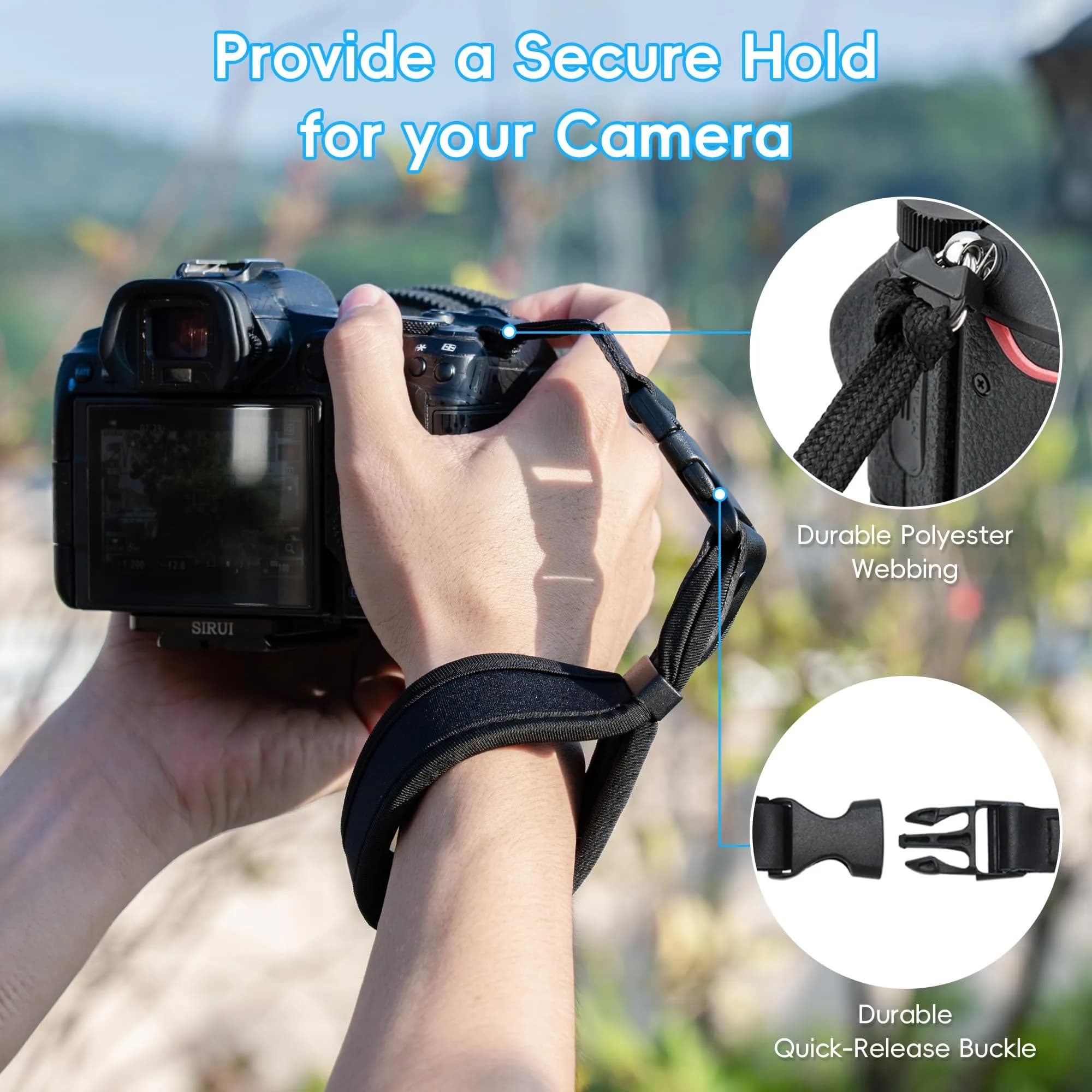 Kiorafoto Mini EVO Standard Style w Buckle Adjustable Nylon Camera Hand Wrist Strap Lanyard - view 3