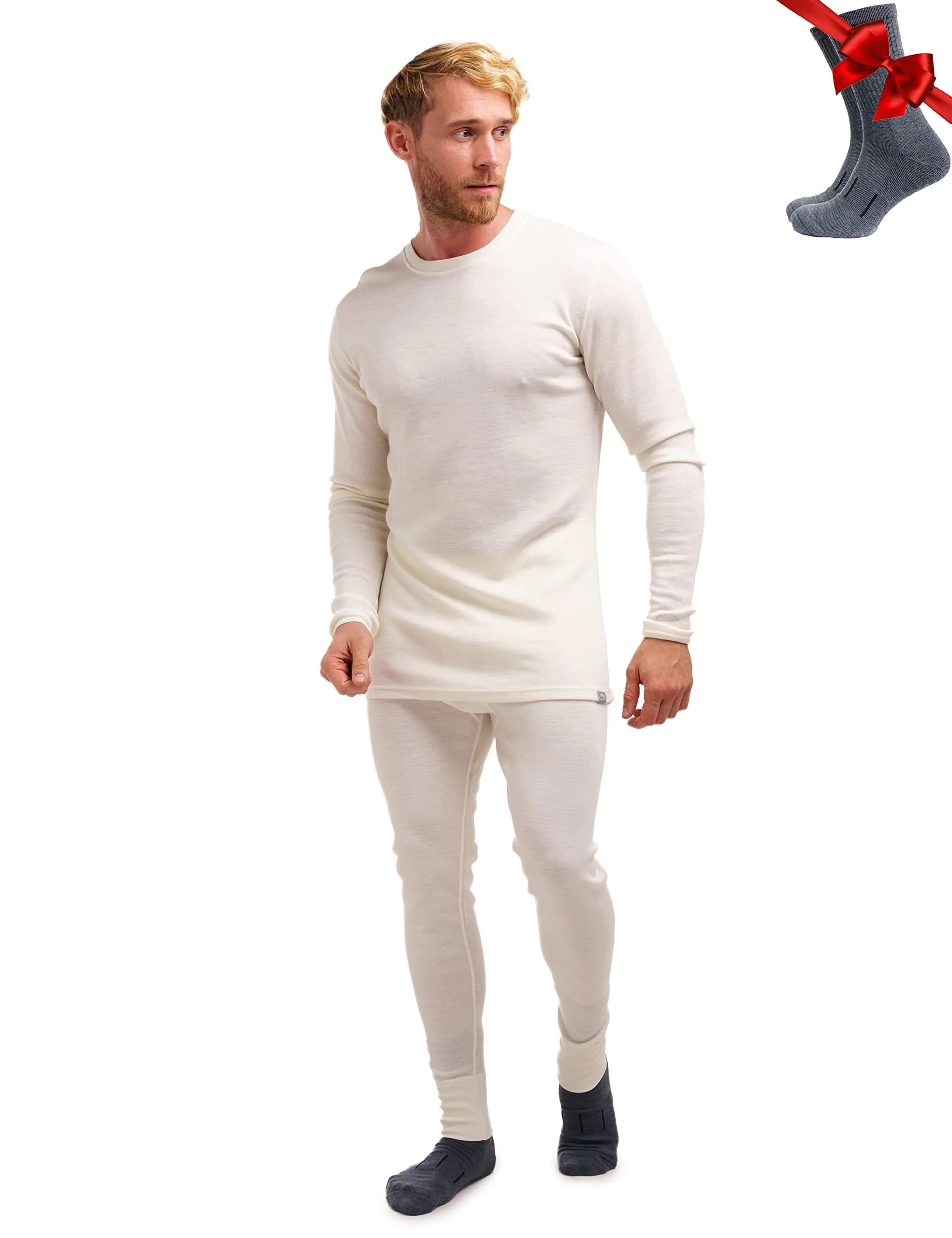 Merino.tech 100% Merino Wool Base Layer Men Set | Thermal Underwear for Men, X-Large, 250 Merinos, All-Season Comfort