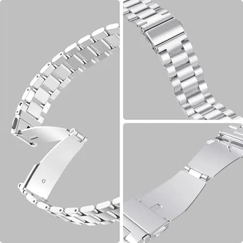 SPGUARD Metal Band Compatible with Samsung Galaxy Watch 7 6 5 4 Classic 40mm/42mm/43mm/44mm/45mm/46mm/47mm Silver | Adjustable Stainless Steel Strap thumbnail 3