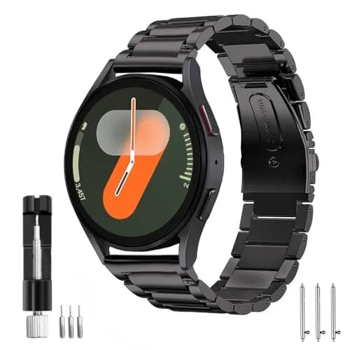SPGUARD Metal Band Compatible with Samsung Galaxy Watch 7 6 5 4 Classic 40mm/44mm/45mm/42mm/46mm/43mm/47mm Black | Business Stainless Steel Casual Strap thumbnail 1