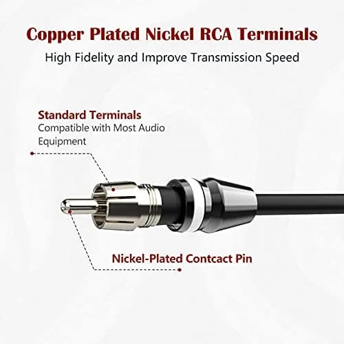 ROCKRIX 1 Female to 2 Male RCA Y Splitter Cable 0.3m (1ft) | High-Fidelity Audio Signal Splitter thumbnail 4