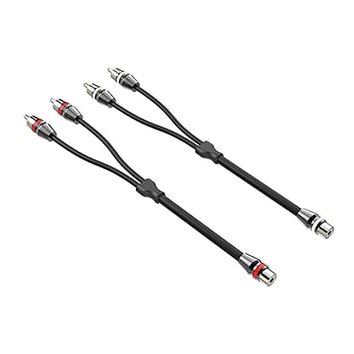 ROCKRIX 1 Female to 2 Male RCA Y Splitter Cable 0.3m (1ft) | High-Fidelity Audio Signal Splitter thumbnail 1