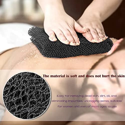JASSINS African Net Sponge Black | 170cm (66in) Stretched Length | Exfoliating Body Shower Scrubber thumbnail 7