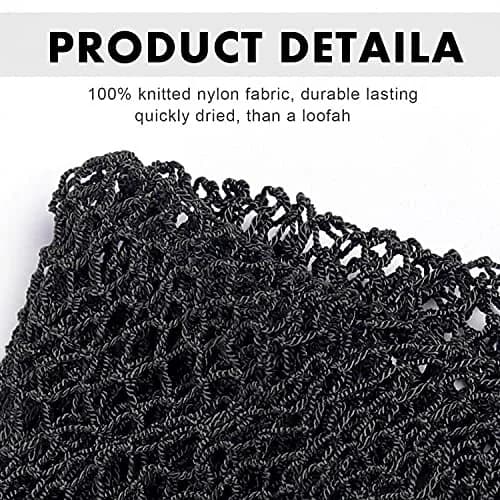JASSINS African Net Sponge Black | 170cm (66in) Stretched Length | Exfoliating Body Shower Scrubber thumbnail 2