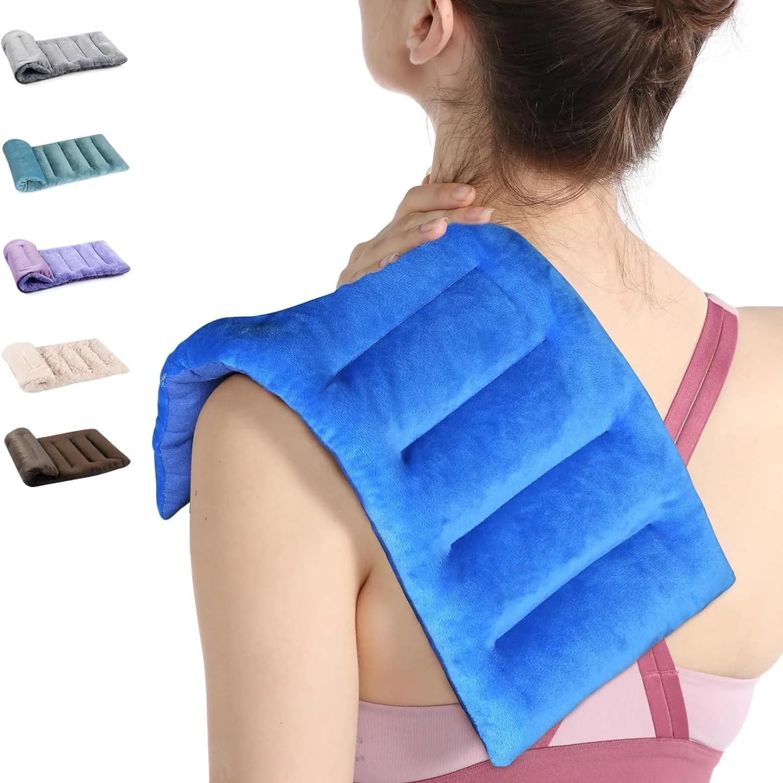 SuzziPad Microwave Heating Pad 7"X16" Blue | Moist Heat for Muscle Fatigue & Tension Relief