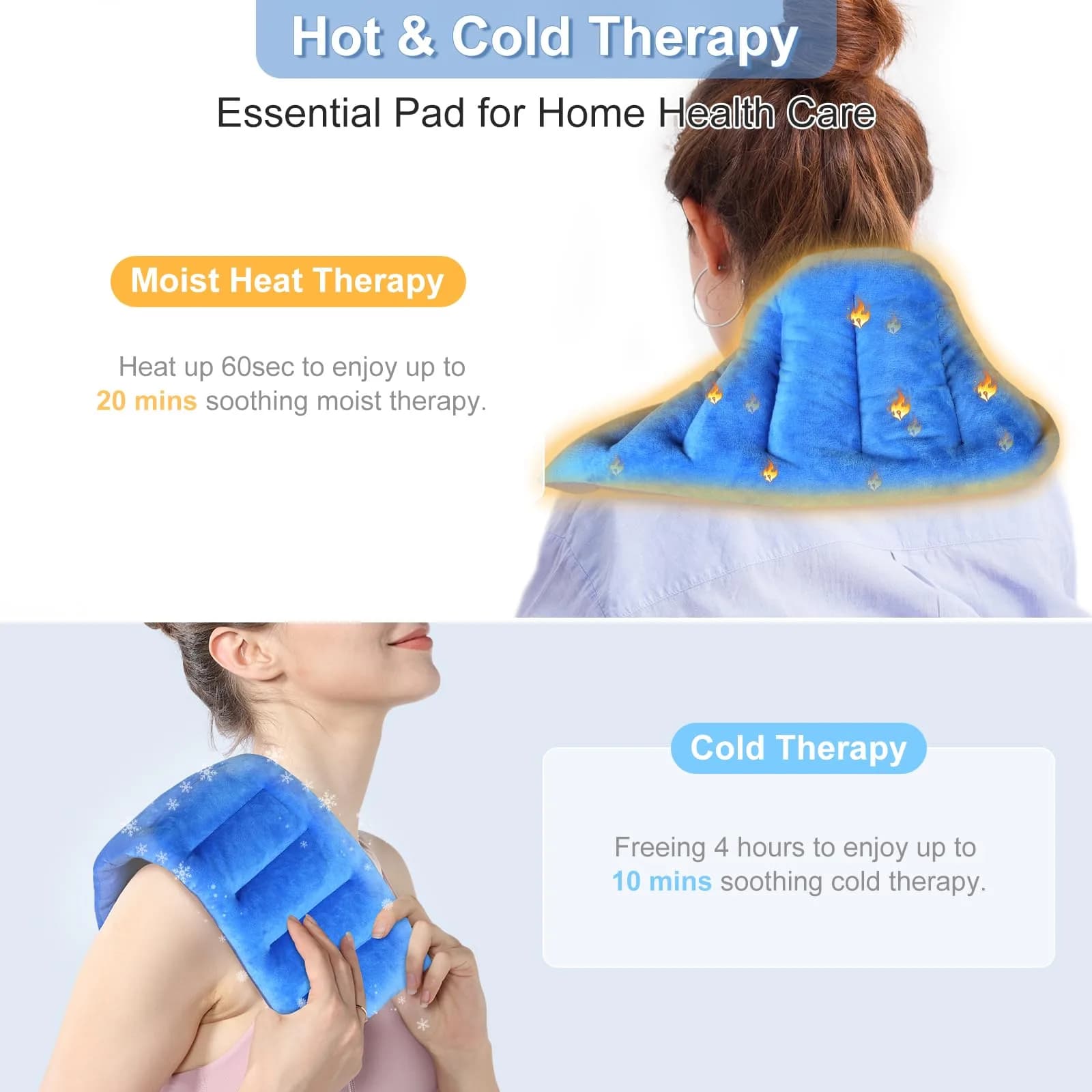 SuzziPad Microwave Heating Pad 7"X16" Blue | Moist Heat for Muscle Fatigue & Tension Relief - view 5