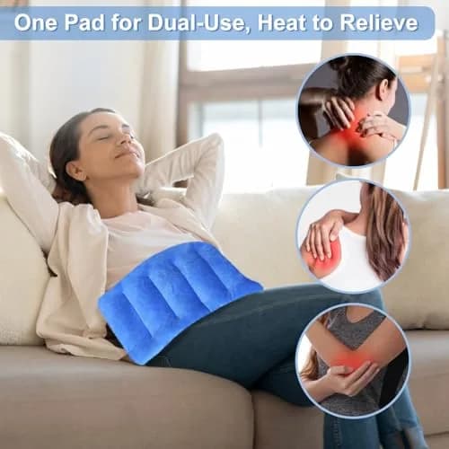 SuzziPad Microwave Heating Pad 7"X16" Blue | Moist Heat for Muscle Fatigue & Tension Relief thumbnail 2