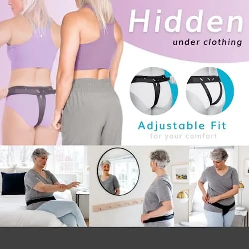 BraceAbility Pelvic Pro Support Belt - Patented, Original Uterus & Bladder Support, Discreet, Adjustable, 67-inch Waist | Postpartum & Pelvic Support thumbnail 5