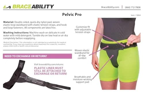 BraceAbility Pelvic Pro Support Belt - Patented, Original Uterus & Bladder Support, Discreet, Adjustable, 67-inch Waist | Postpartum & Pelvic Support thumbnail 6